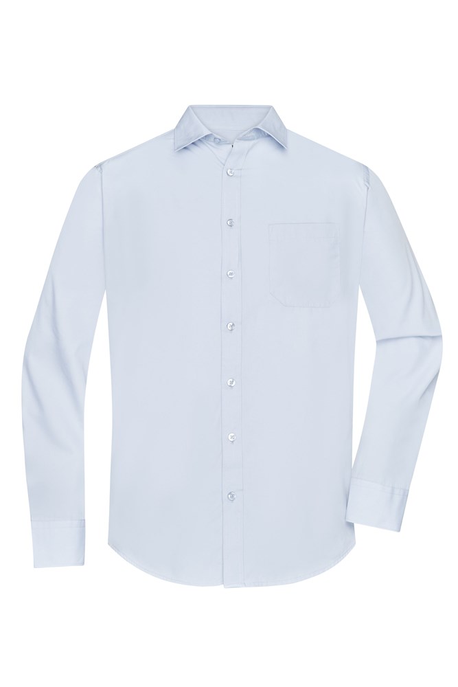 Men's Shirt Long-Sleeved Poplin - Lichtblauw (ca. Pantone 649C)