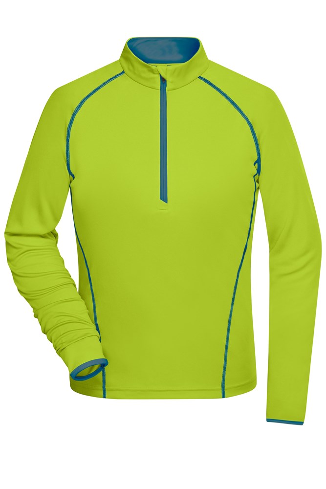 Ladies' Sports Shirt Long-Sleeved - Felgeel/felblauw (ca. Pantone 809M
3005C)