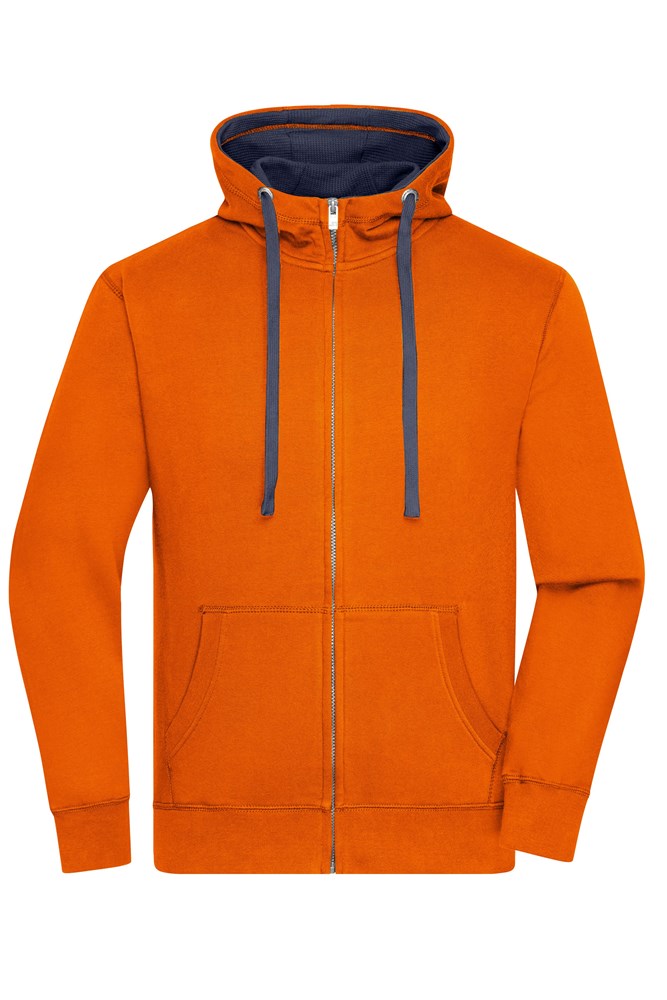 Men's Lifestyle Zip-Hoody - Donkeroranje/navy (ca. Pantone 1645C
296C)