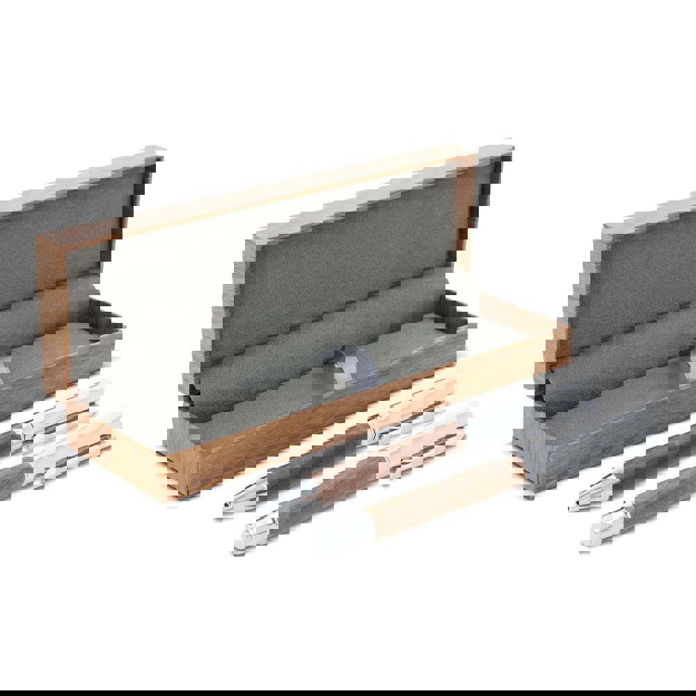 Balpen en rollerball set walnoot hout