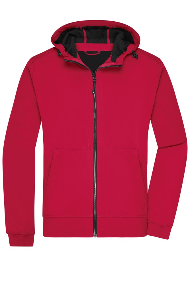 Men´s Hooded Softshell Jacket - Rood/zwart (ca. Pantone 187C
blackC)