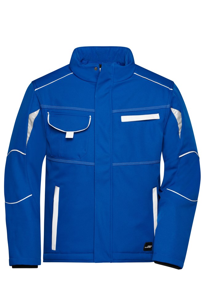 Workwear Softshell Padded Jacket - COLOR - - Royal/wit (ca. Pantone 286C
white)
