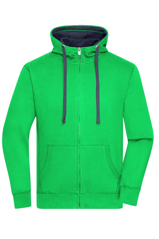 Men's Lifestyle Zip-Hoody - Groen/navy (ca. Pantone 7488U
296C)