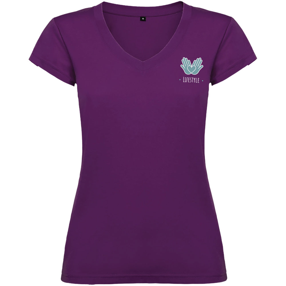 Victoria damesshirt met V-hals en korte mouwen