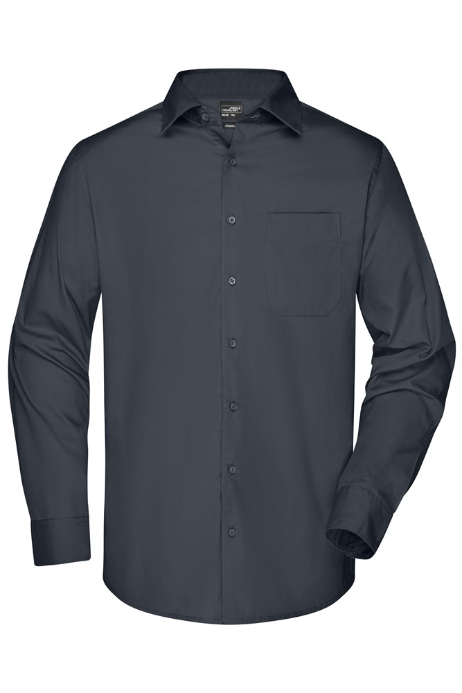 Men's Business Shirt Longsleeve - Carbon (ca. Pantone 425U)