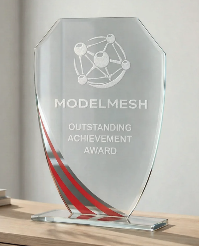 B-W191-193.08 awards van glas tot 21 cm hoog