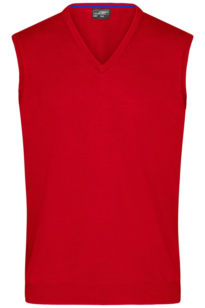 Men's V-Neck Pullunder - Rood (ca. Pantone 200C)