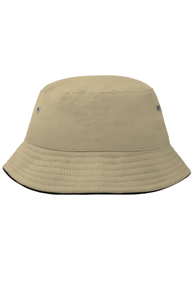 Fisherman Piping Hat for Kids - Khaki/zwart (ca. Pantone 451C
blackC)