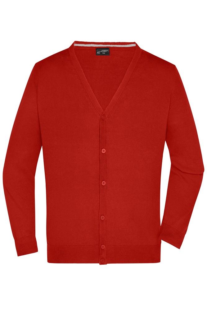 Men's V-Neck Cardigan - Bordeaux (ca. Pantone 1955C)