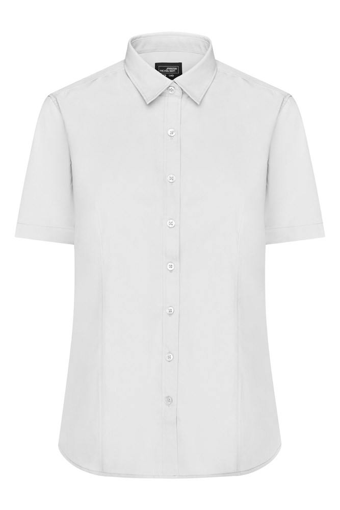 Ladies' Shirt Short-Sleeved Poplin - Wit (ca. Pantone white)