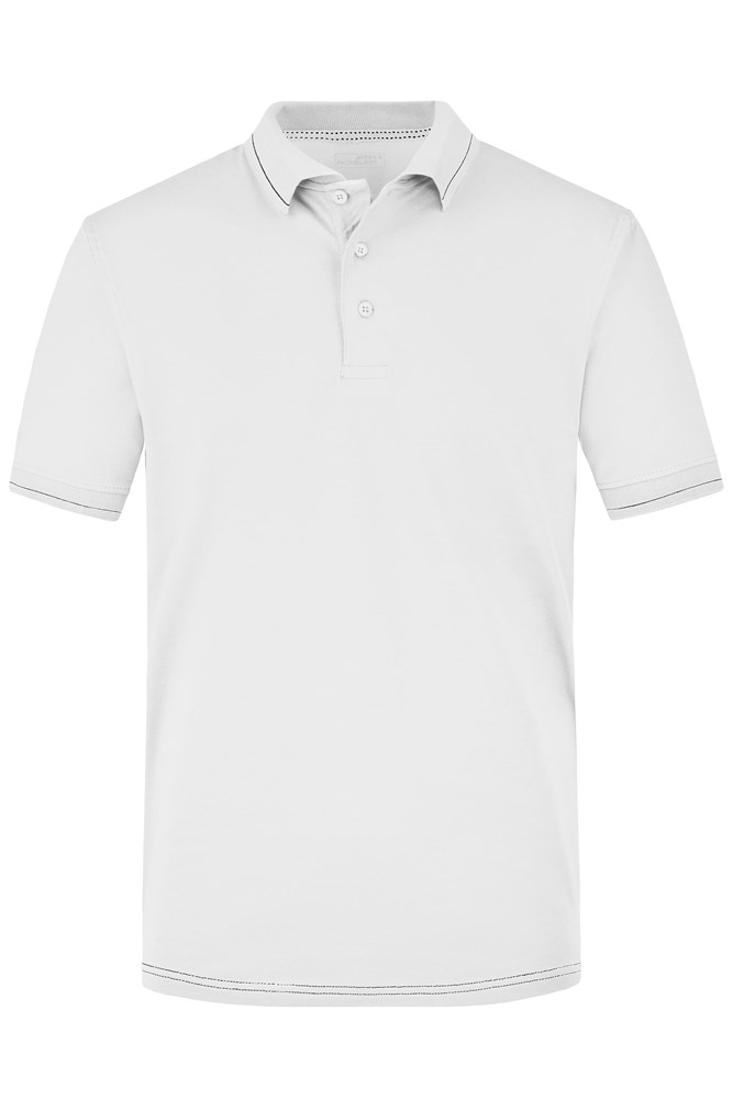 Men's Elastic Polo - Wit/zwart (ca. Pantone white
blackC)