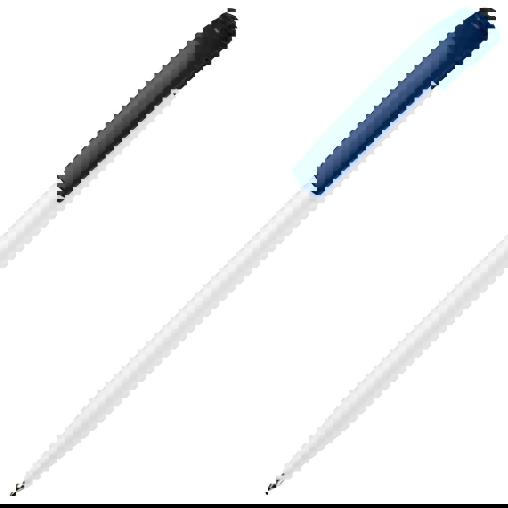 Balpen S45 hardcolour - Wit / Donkerblauw