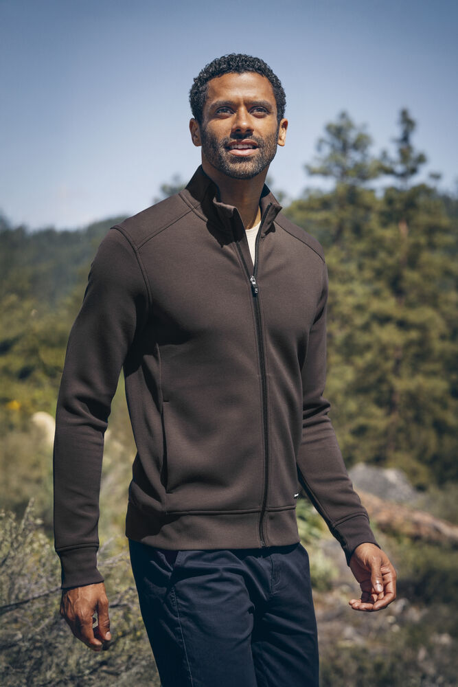 Cutter & Buck - Pemberton Cardigan Full Zip Heren Donker Mokka L