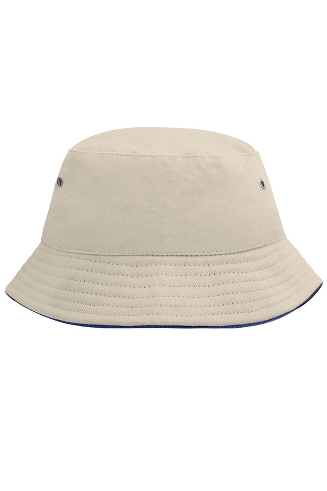Fisherman Piping Hat for Kids - Naturel/navy (ca. Pantone 7500C
296C)