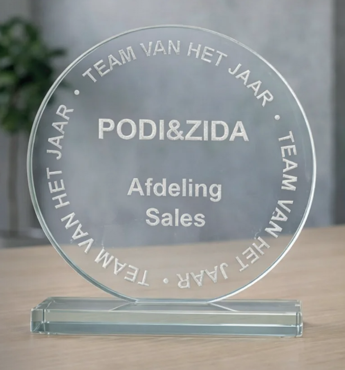 B-W651-654 awards van glas tot 20 cm hoog