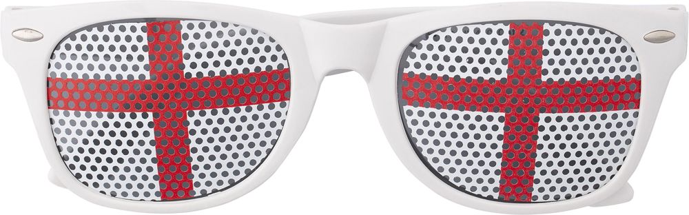 Plexiglas zonnebril met landen vlag Lexi - Rood/Wit