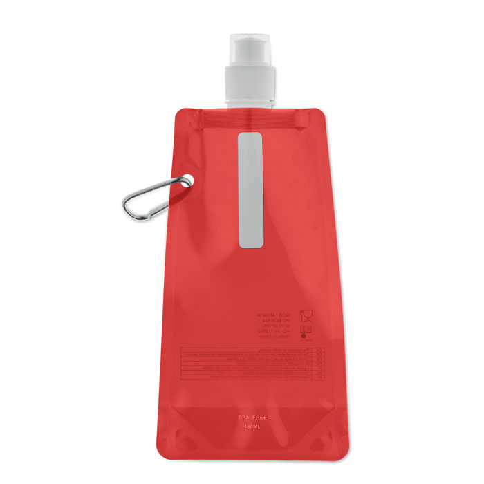 GATES - Opvouwbare drinkfles - Transparant Rood