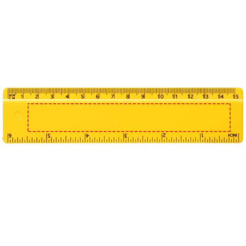 Refari liniaal van 15 cm van gerecycled plastic
