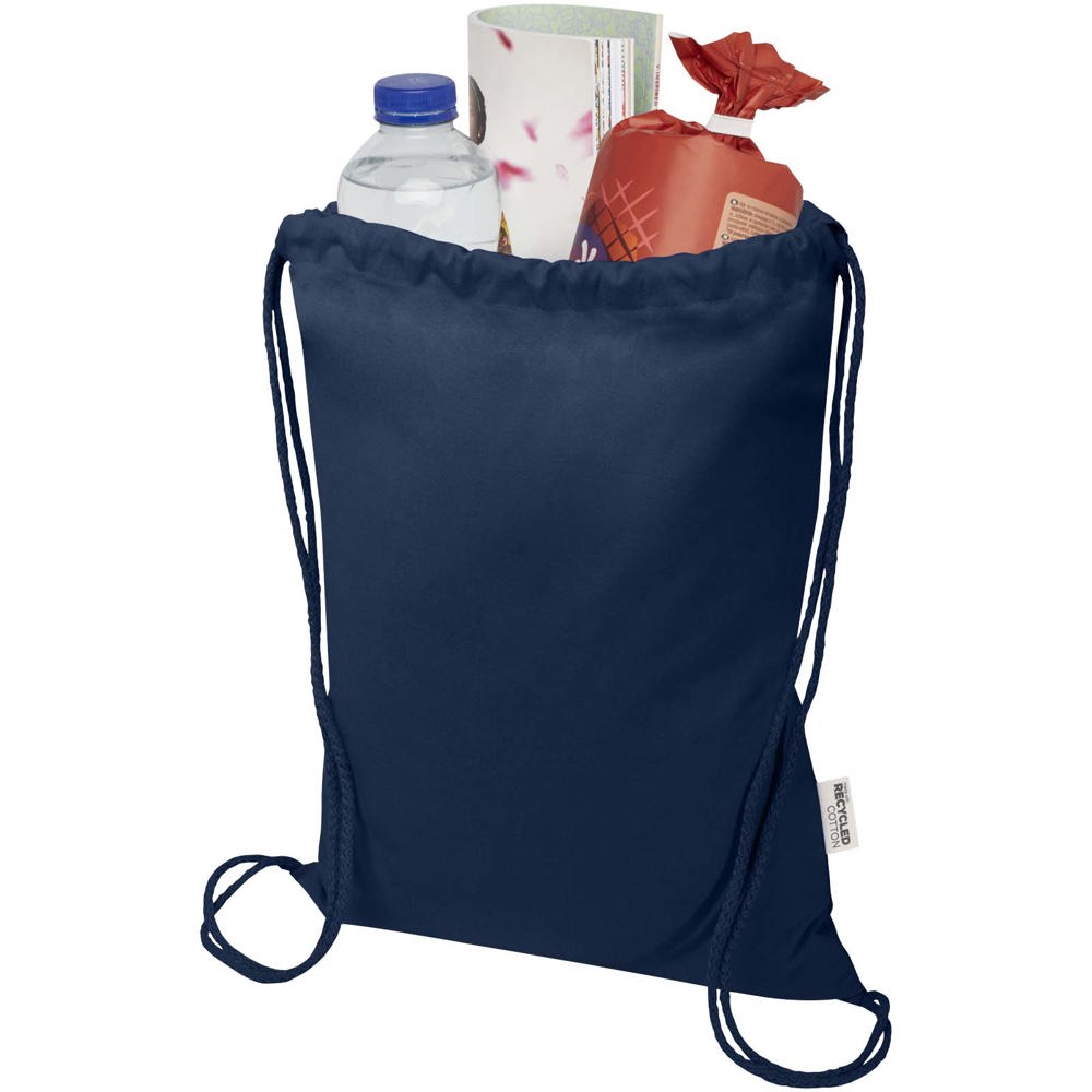 Peru Blend 180 g/m² GRS gerecycleerde katoenen trekkoordtas 5L
