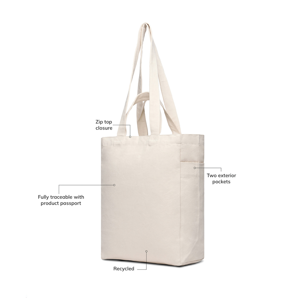 VINGA Hilo AWARE™ gerecycled canvas tas met ritssluiting