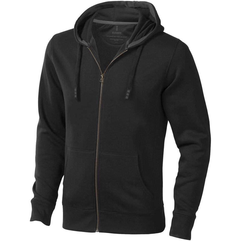 Arora heren hoodie met ritssluiting - Zwart