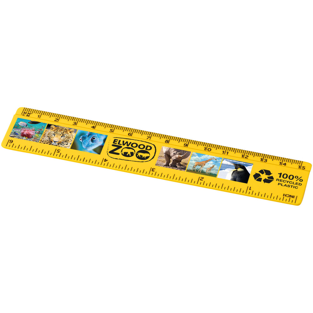 Refari liniaal van 15 cm van gerecycled plastic