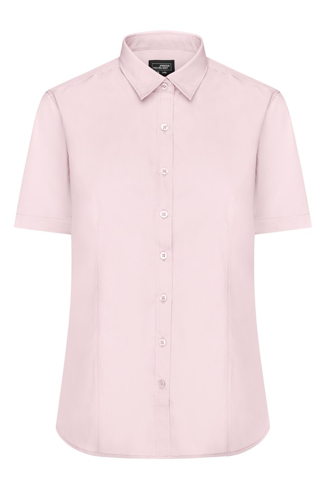 Ladies' Shirt Short-Sleeved Poplin - Lichtroze (ca. Pantone 196C)