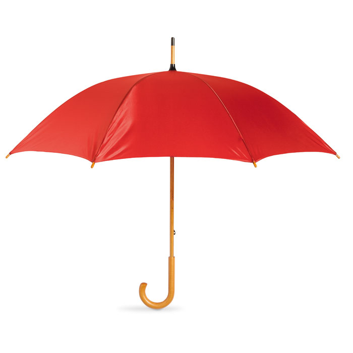 CALA - Paraplu met houten handvat - Rood