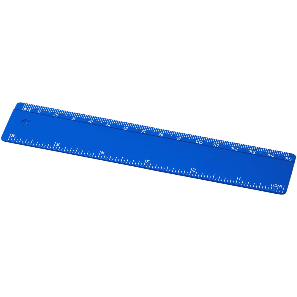 Refari liniaal van 15 cm van gerecycled plastic - Blauw