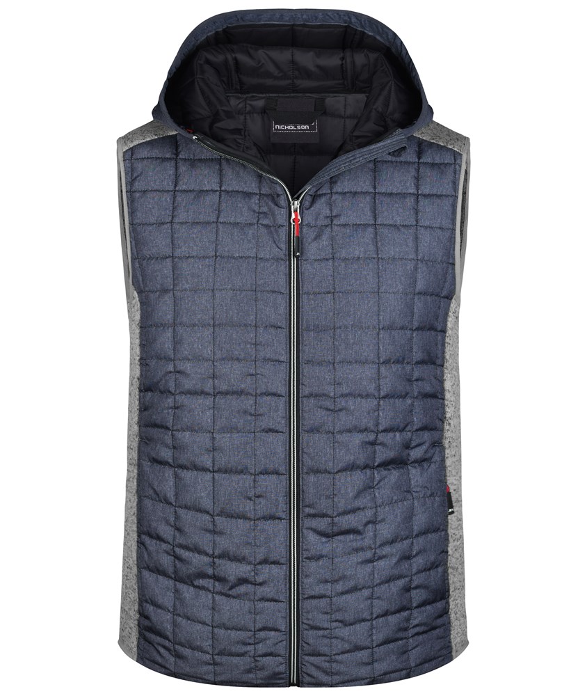 Men's Knitted Hybrid Vest - Licht melange/antraciet-melange (ca. Pantone 413C
432C)