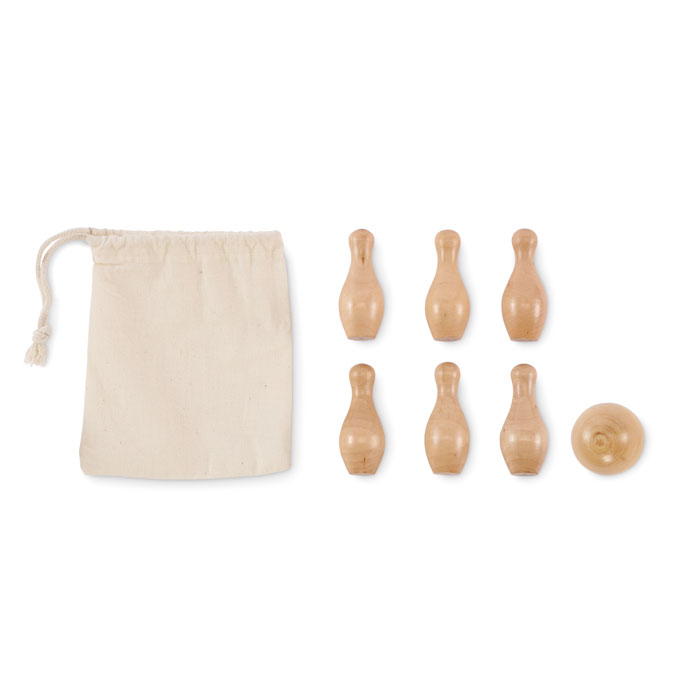 BOLITO - Mini dennenhouten bowling set