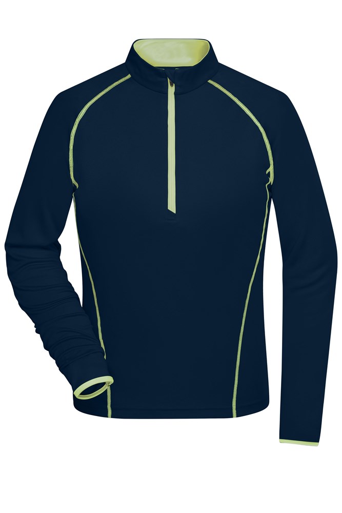 Ladies' Sports Shirt Long-Sleeved - Navy/felgeel (ca. Pantone 296C
382C)