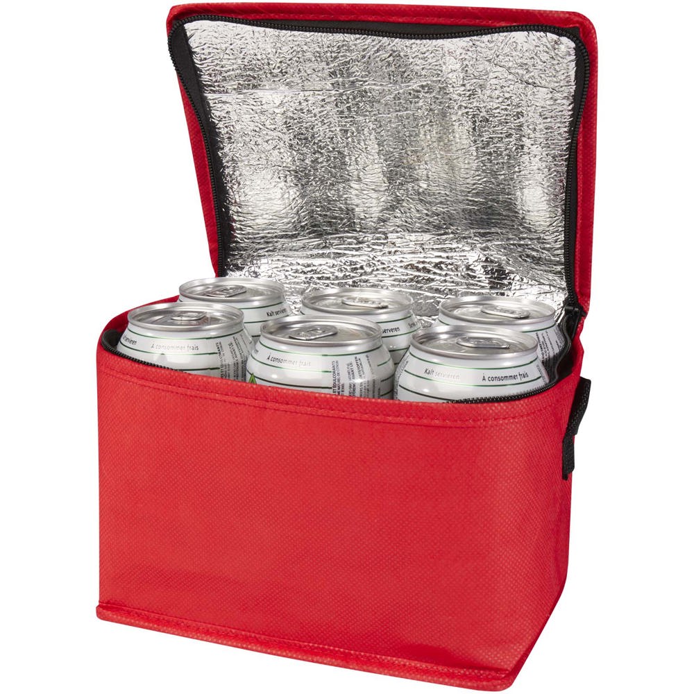 Spectrum gerecyclede non woven koeltas voor 6 blikjes 4l - Rood