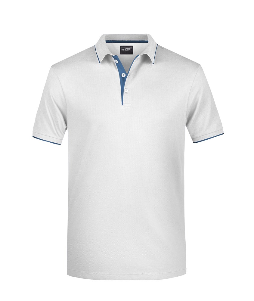Men's Polo Stripe - Wit/navy (ca. Pantone white
296C)