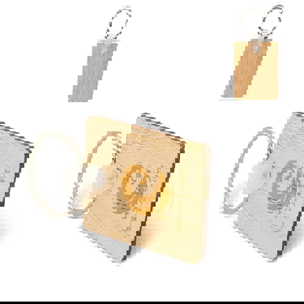 Sleutelhanger Bamboe rechthoekig