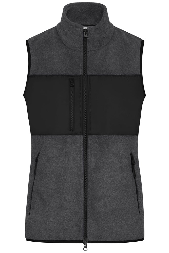 Ladies' Fleece Vest GRS - Donker-melange/zwart (ca. Pantone 7540C
blackC)