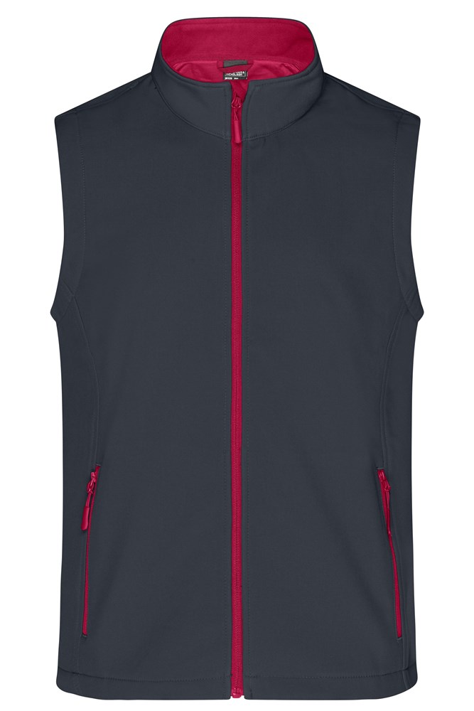 Men's Promo Softshell Vest - Ijerzgrijs/rood (ca. Pantone 432C
200C)