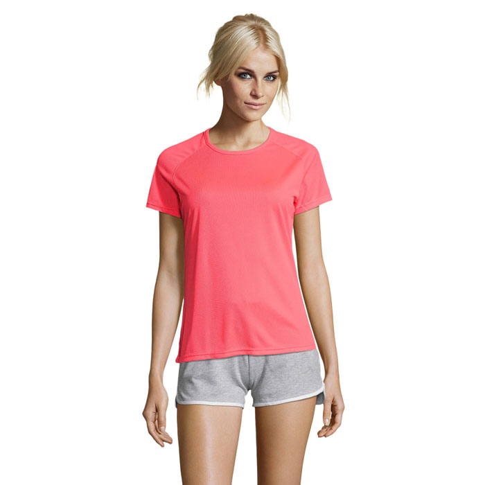 SPORTY WOMEN - SPORTYdames t-shirt 140g - Neon Coral
