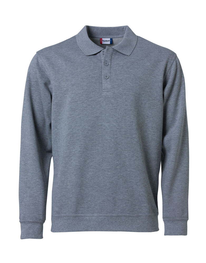 Clique - Basic Polo Sweater - Grijs-melange