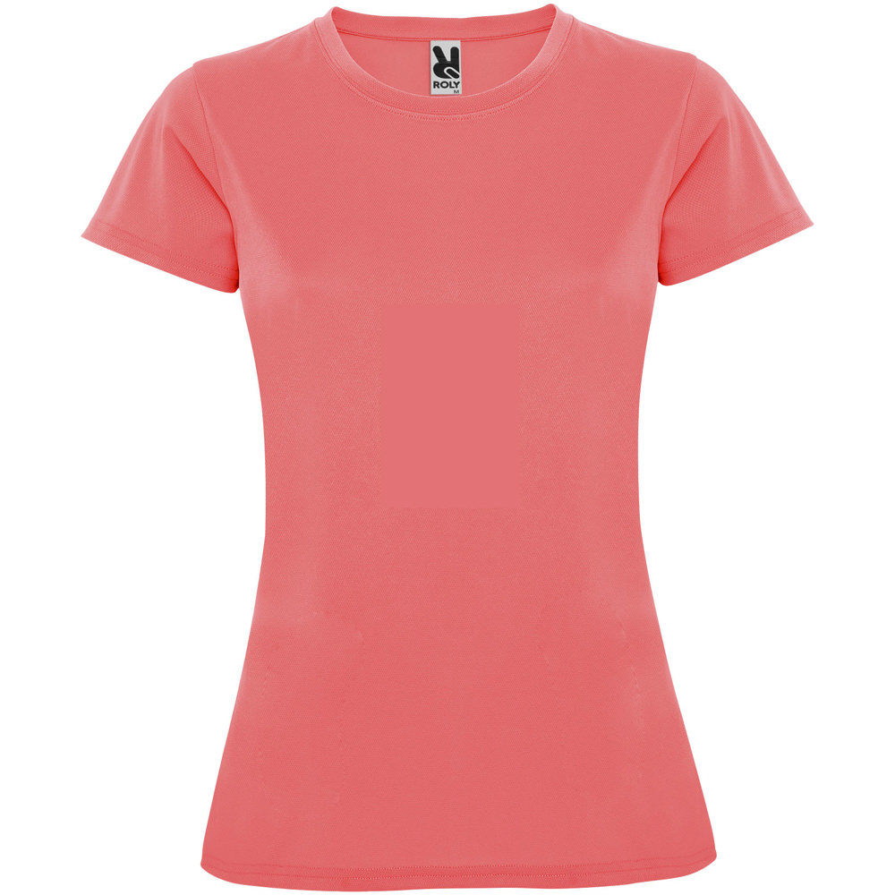 Montecarlo sportshirt met korte mouwen voor dames - Fluorkoraal