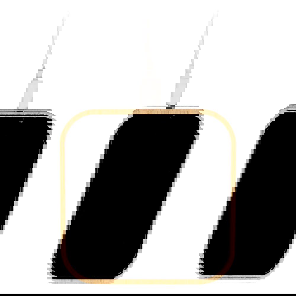 Draadloze oplader bamboe &amp; glas 10W