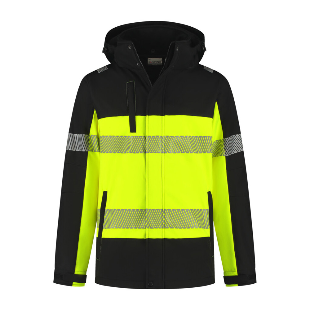 Santino Softshell Jacket Hinto - Black / Fluor Yellow