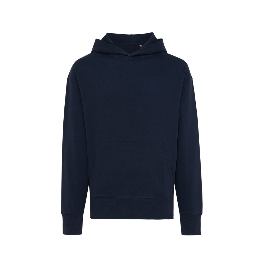 IQONIQ Yoho gerecycled katoen relaxed hoodie - donkerblauw (± PMS 19-3923TCX)