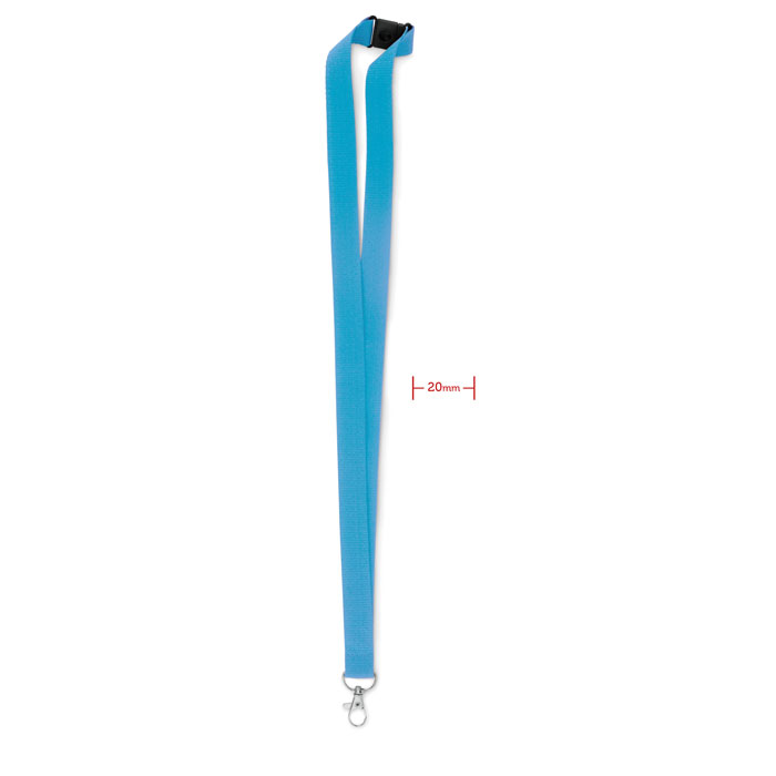 PANY - Lanyard, haak en clip. 20 mm - Turquoise