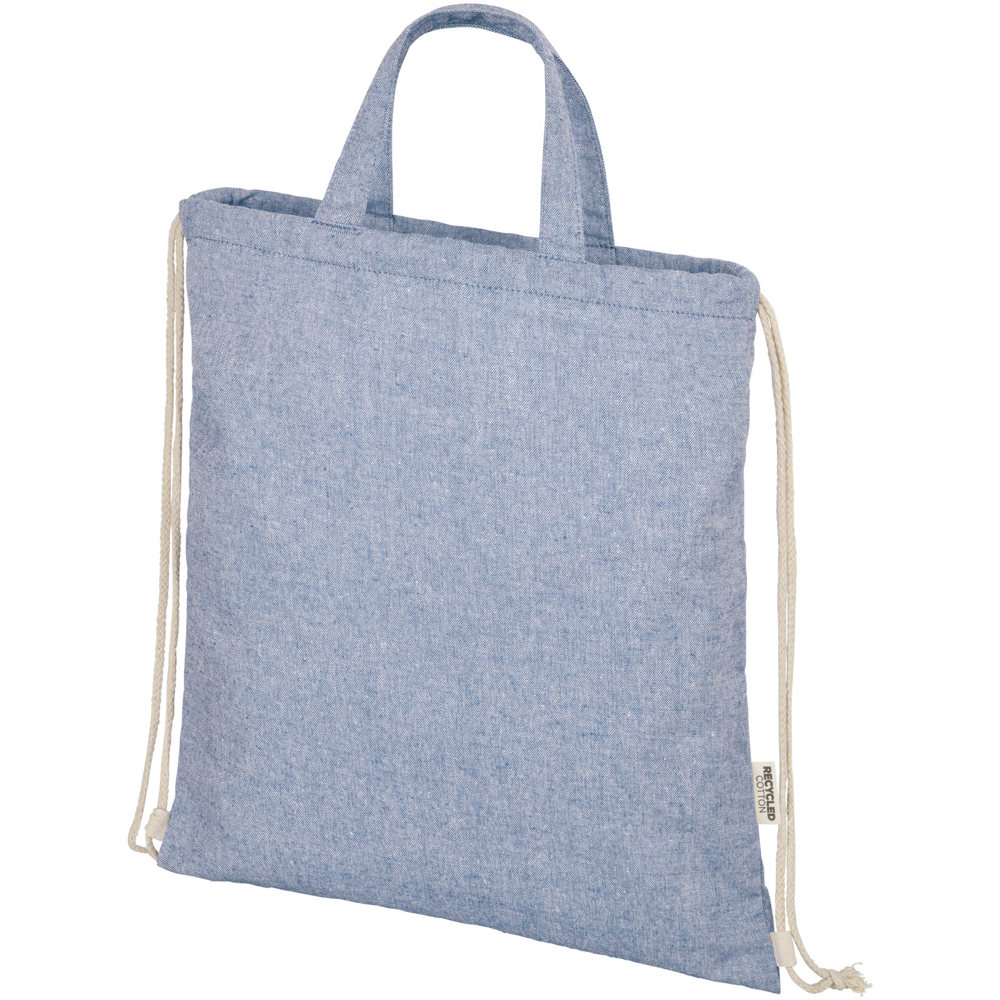 Pheebs 150 g/m² Aware™ gerecyclede rugzak met trekkoordsluiting - Gemêleerd blauw