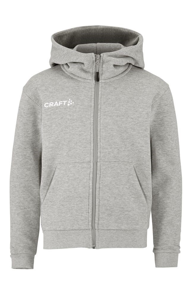 Craft - Community 2.0 Logo FZ Hoodie JR - Grey Melange