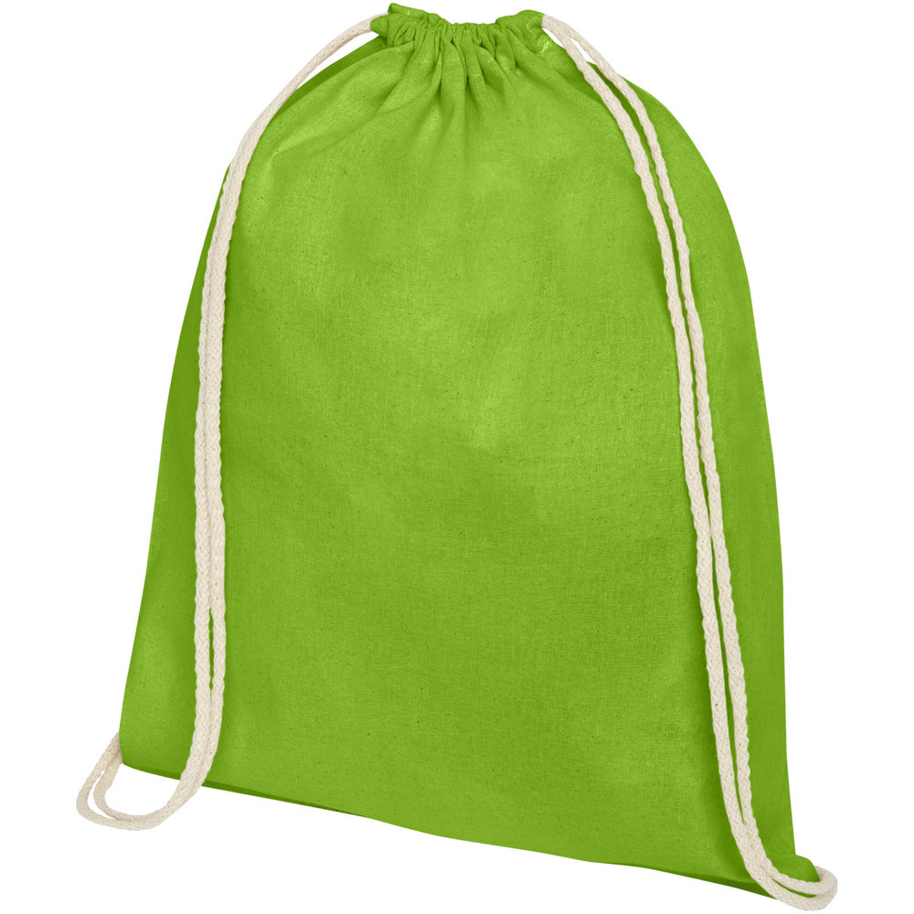 Oregon 140 g/m² katoenen rugzak met trekkoordsluiting 5L - Lime