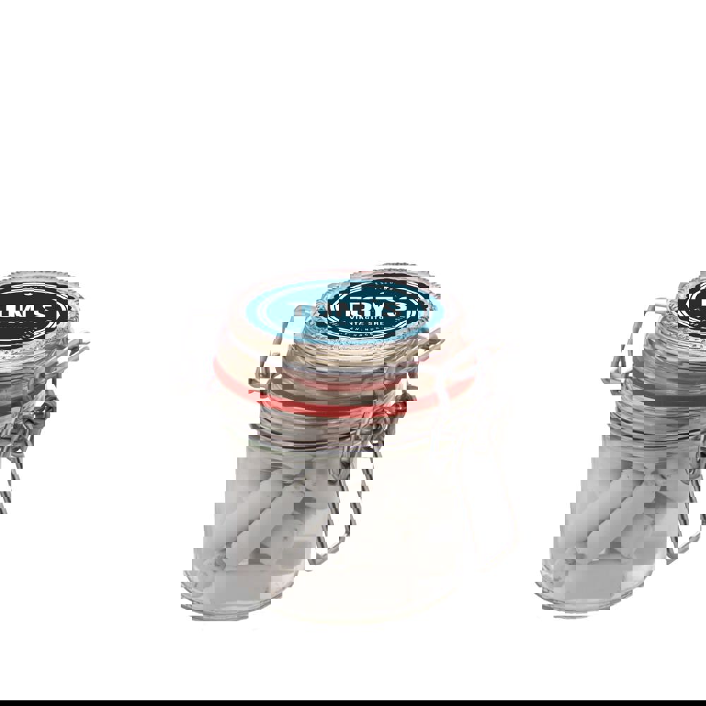 Weckpotje 0,13 liter, gevuld met snoep