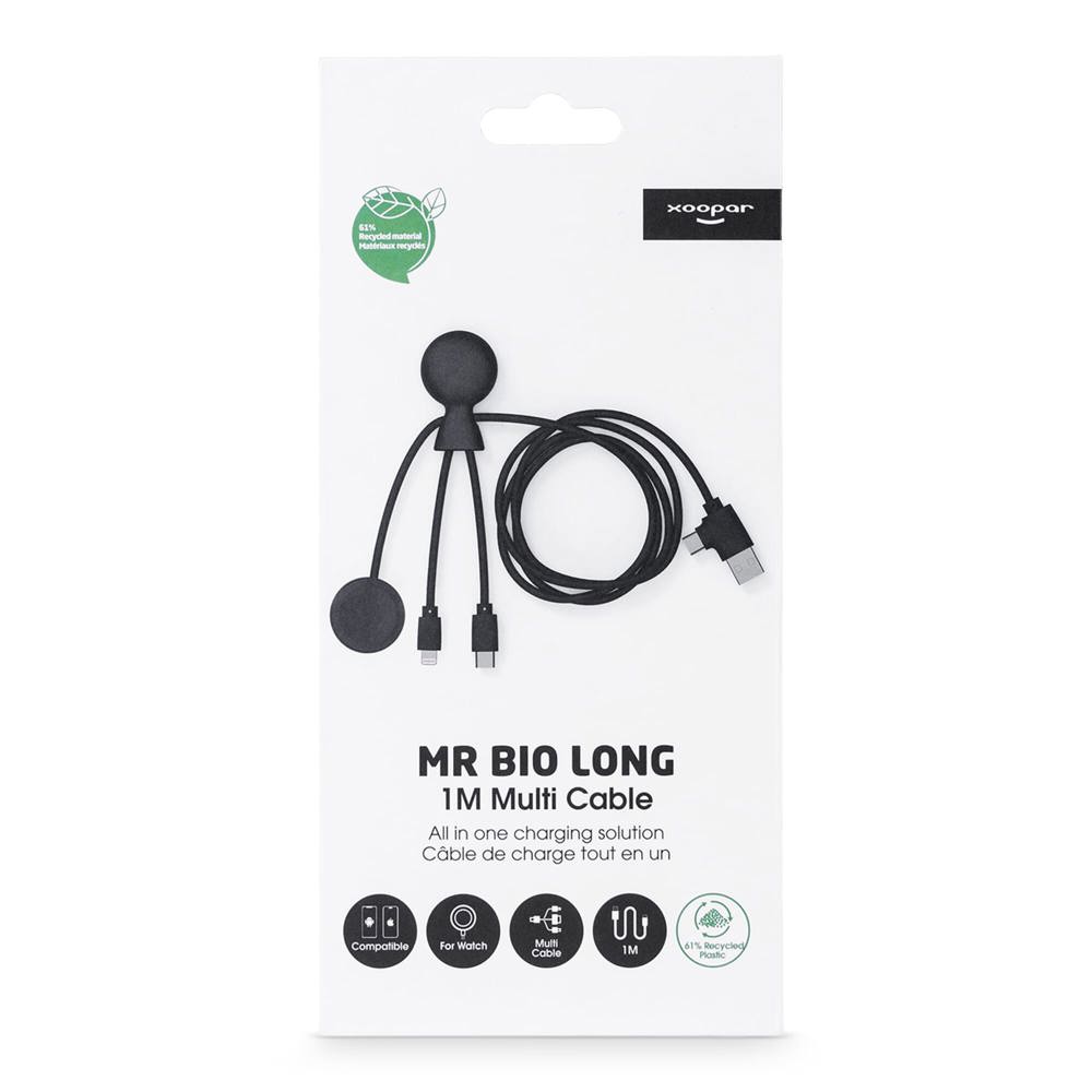 Xoopar Mr. Bio Long Multi Kabel voor Apple/Samsung Watch 1 Meter 