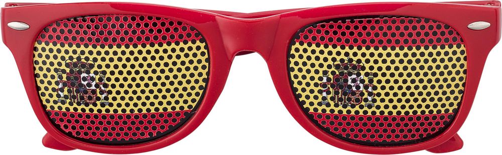 Plexiglas zonnebril met landen vlag Lexi - rood/geel